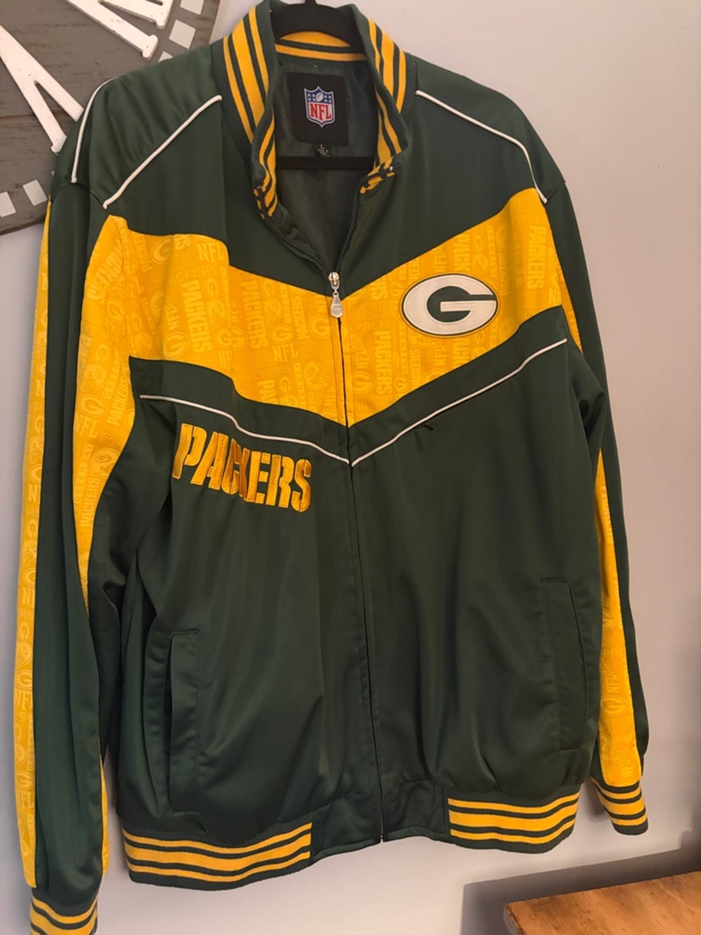 NFL Green and Gold Green Bay Packers Bomber Jacket size large